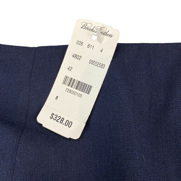 Brooks Brothers Tollegno 1900 Skirt Womens 8 Navy Wool Merino Extrafine- Lined - Picture 2 of 16